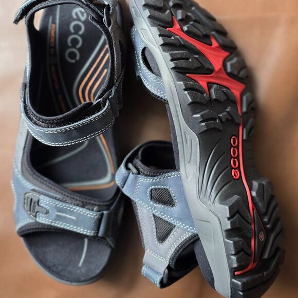Ecco Men\'s Charcoal Gray Strap Sandals. Size 12-12.5 EU Size 47
